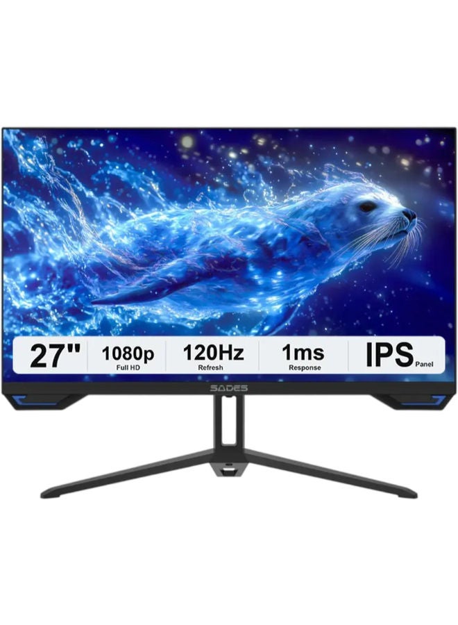 ساديس Sades sl-sealion-27 sa- F01f27b Fhd Flat Gaming Monitor 27 inch